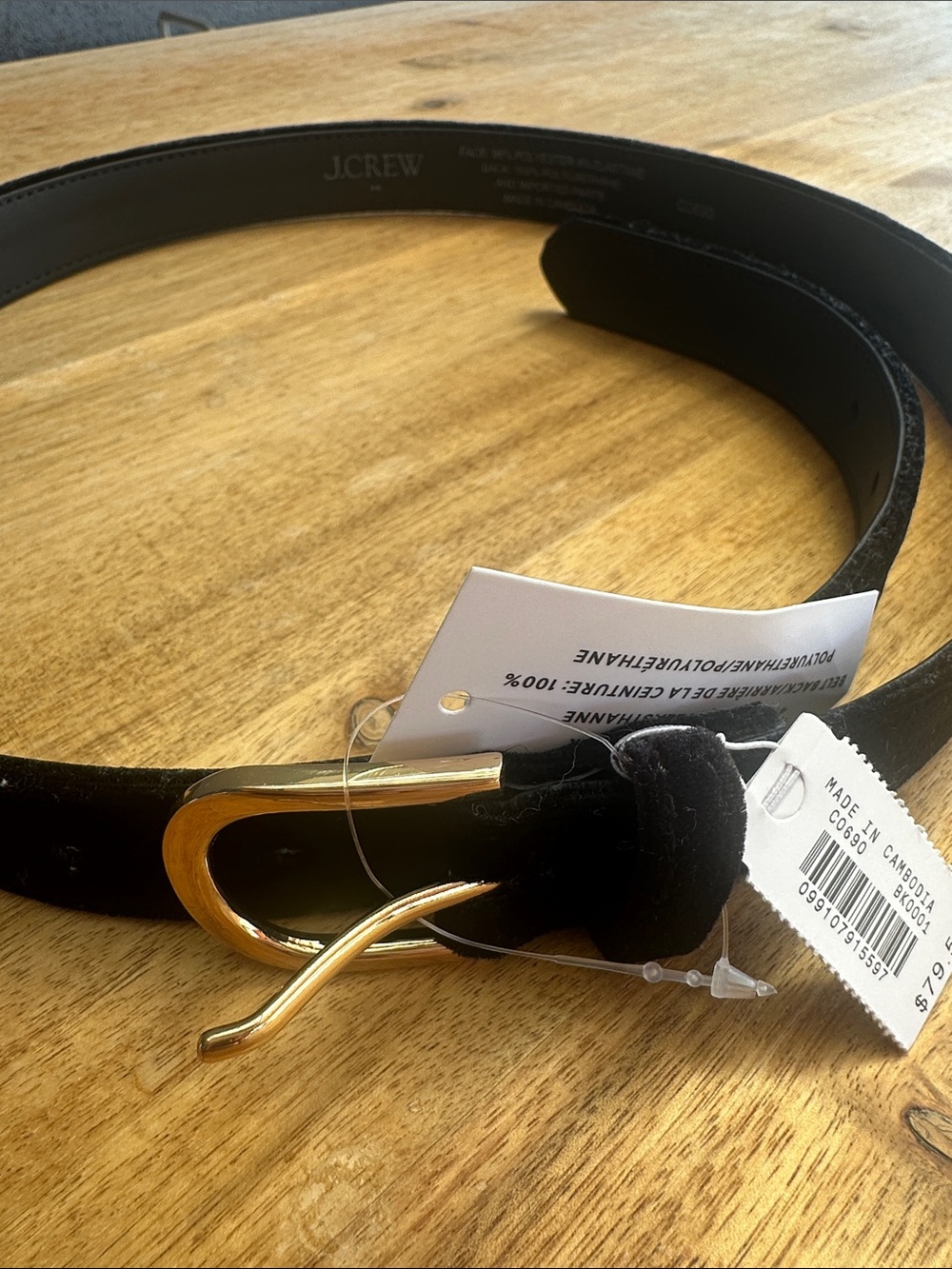 J.Crew Factory velvet belt (Style #CO690) NWT - Picture 6 of 7